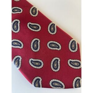 BROOKS BROTHERS RED PAISLEY 100% SILK NECK TIE 58" X 3 3/4"‎ Made USA